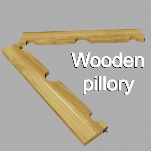 Animated wooden pillory