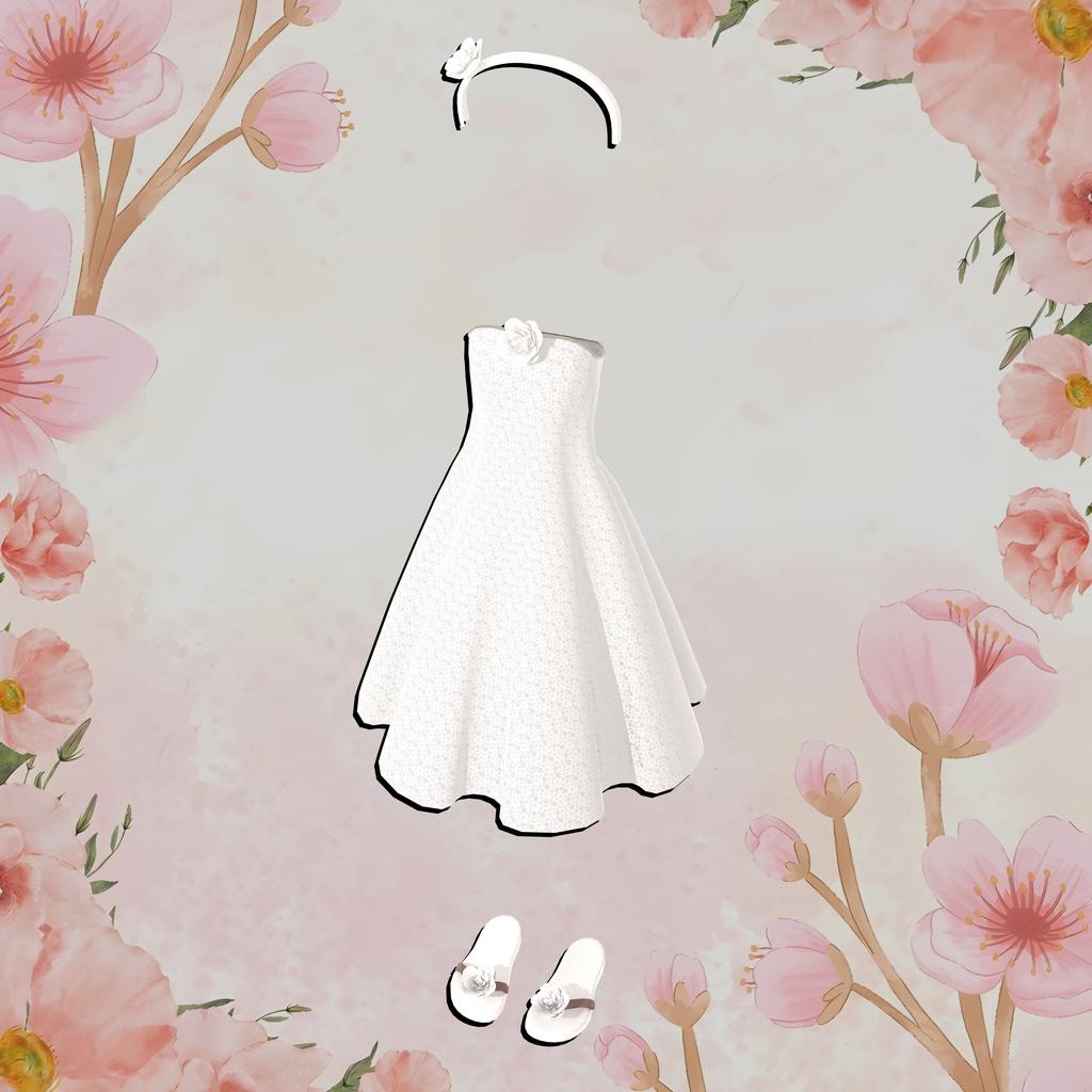 Bridesmaid dress (Rigged and suitable for VRChat avatars)