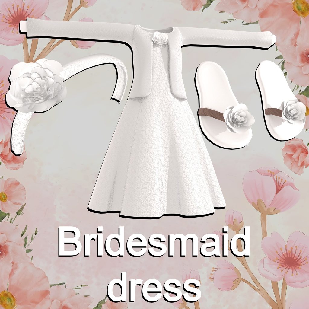 Bridesmaid dress (Rigged and suitable for VRChat avatars)