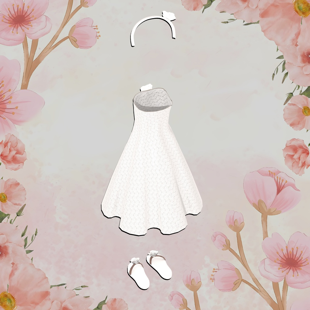Bridesmaid dress (Rigged and suitable for VRChat avatars)