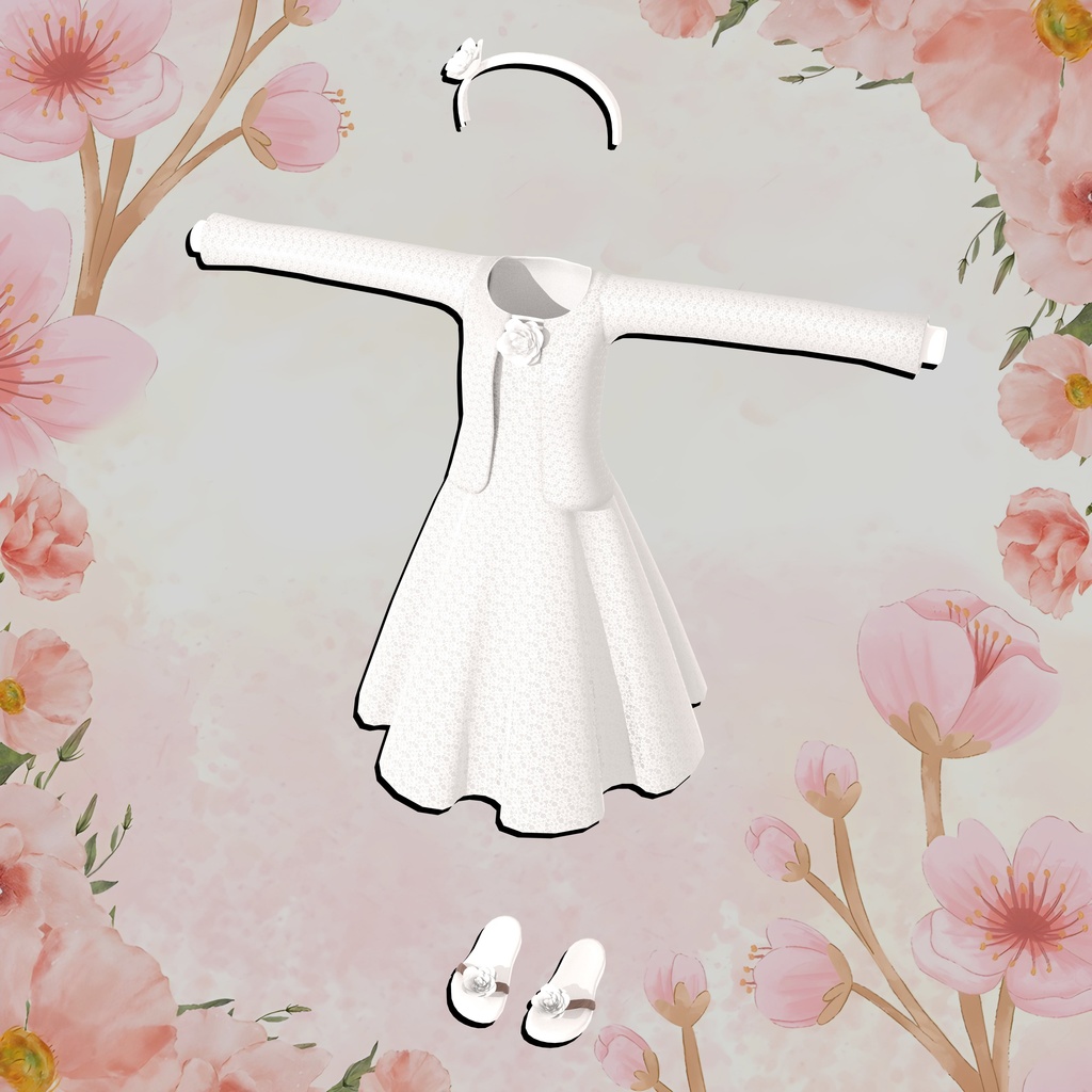 Bridesmaid dress (Rigged and suitable for VRChat avatars)