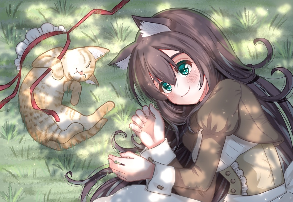 ポストカード「猫とマロン」