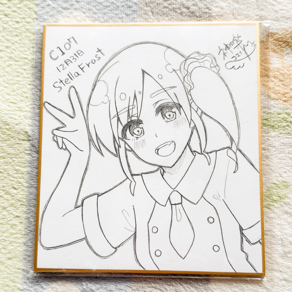 【C107】ミニ色紙原画（日向あかり）