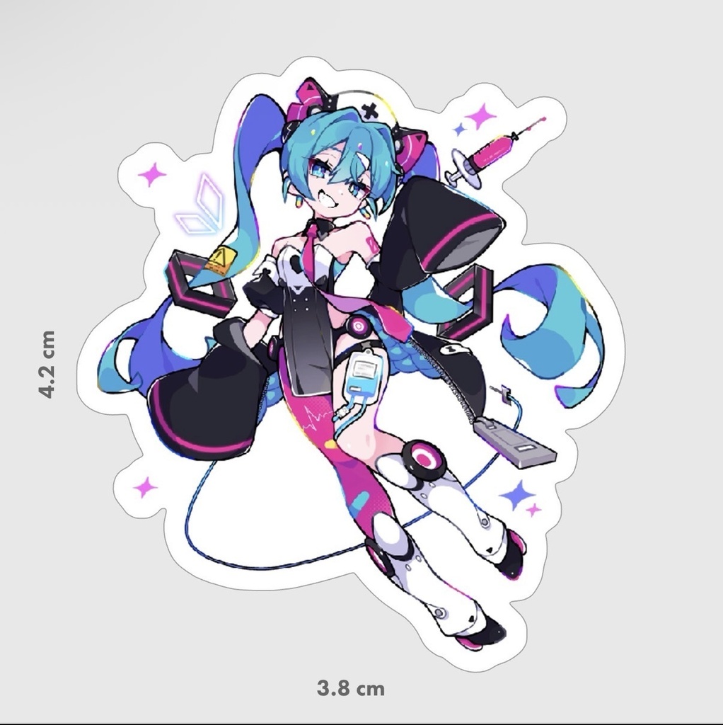 【ボカオバ】初音ミク ミニダイカットステッカー3種コンプリートセット