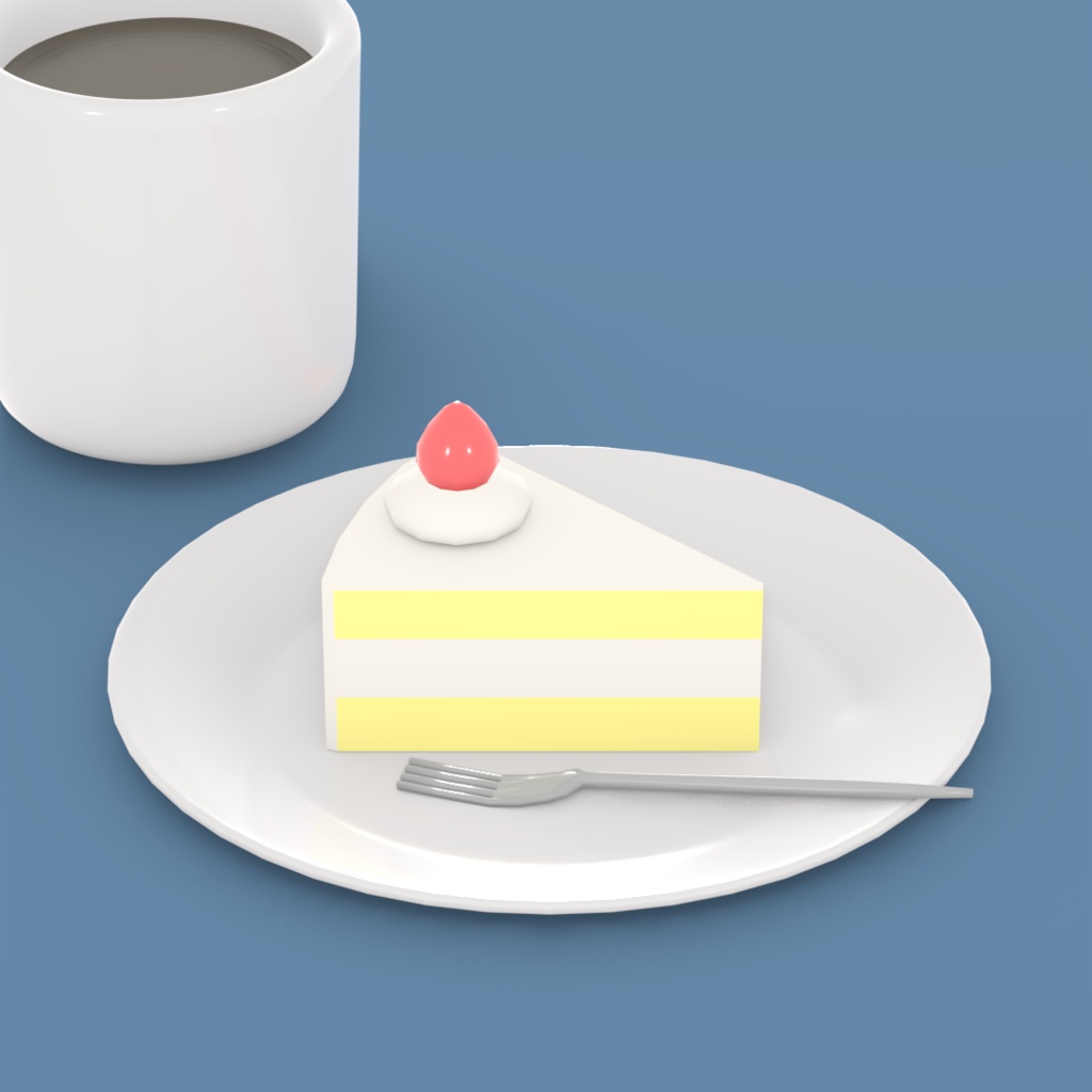【fbxモデル】ショートケーキ【無料配布】