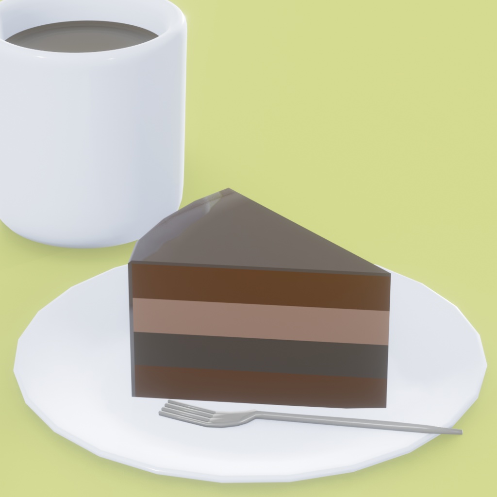 【fbxモデル】チョコケーキ【無料配布】