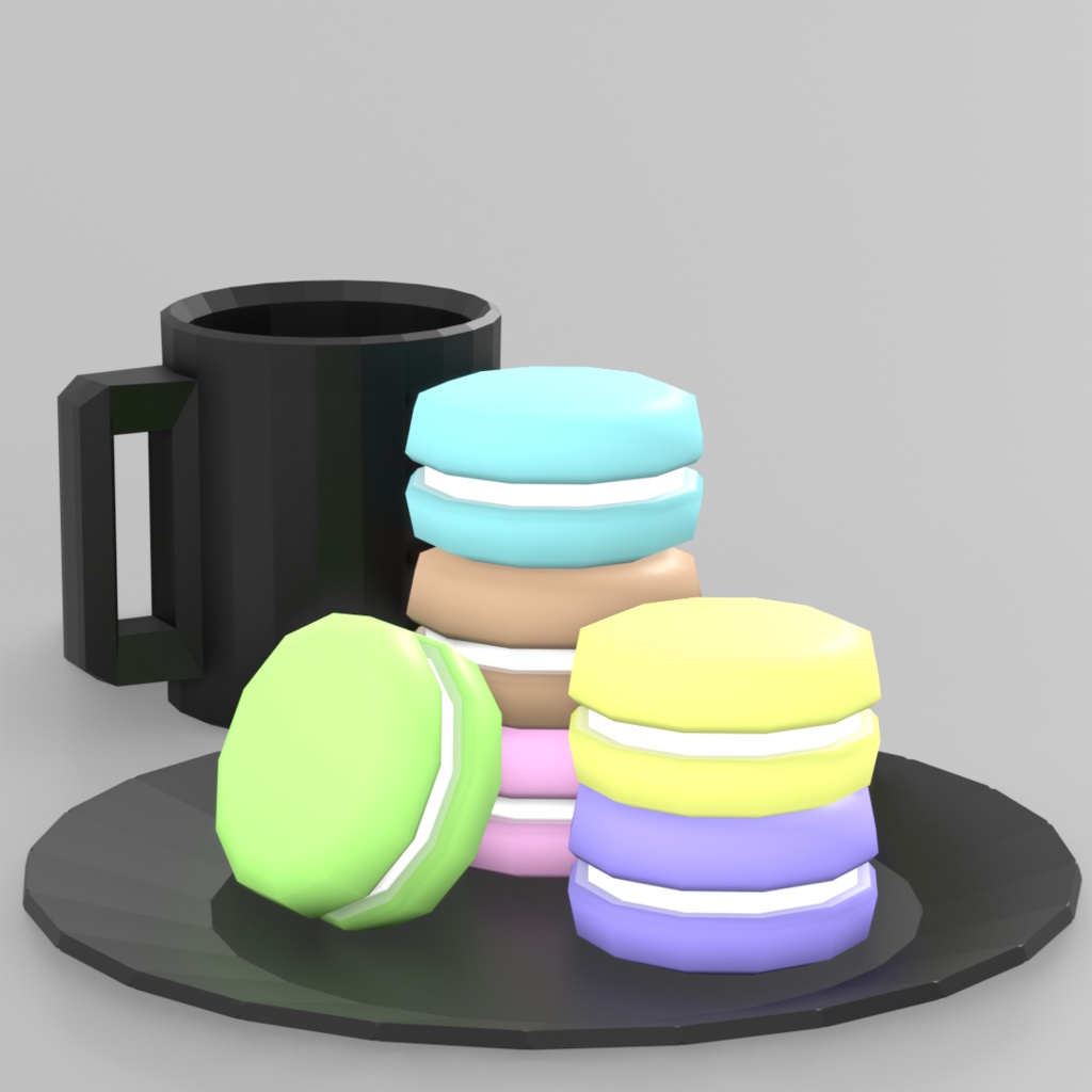 【fbxモデル】マカロン【無料配布】