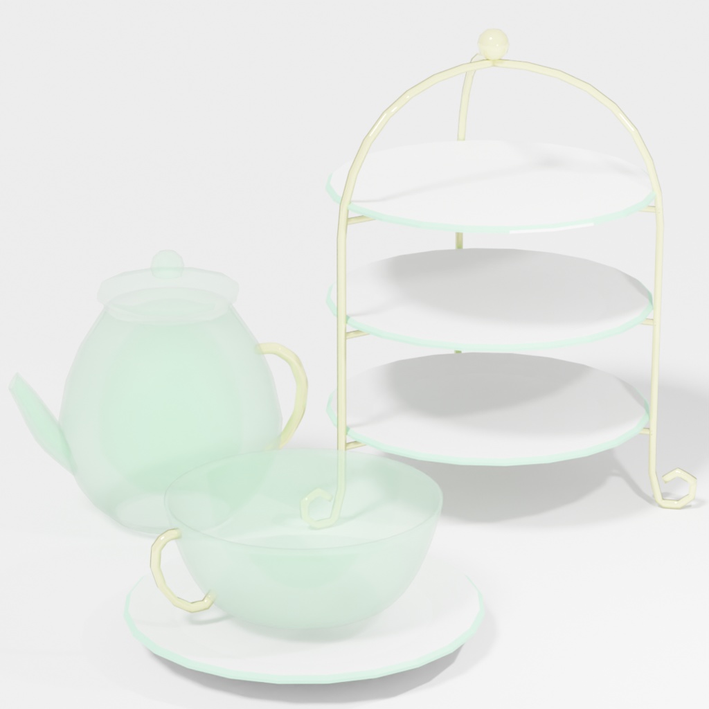 【fbxモデル】アフタヌーンティーセット