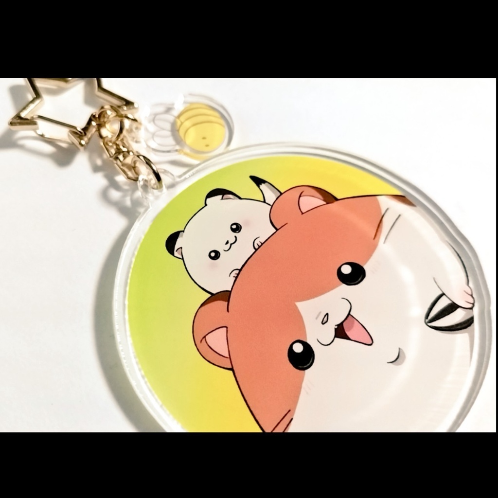 ハムスター&オコジョアクリルキーホルダー(ミニチャーム付き)