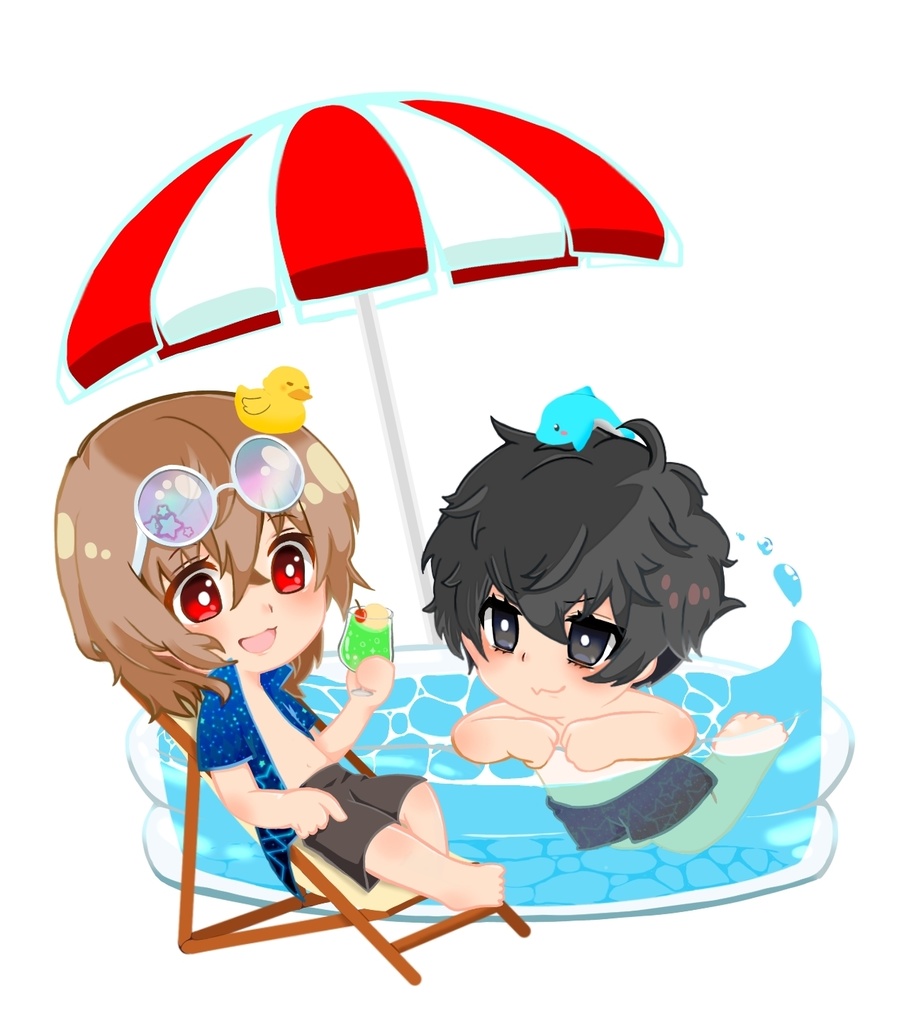 夏を楽しむ主+明アクリルスタンド