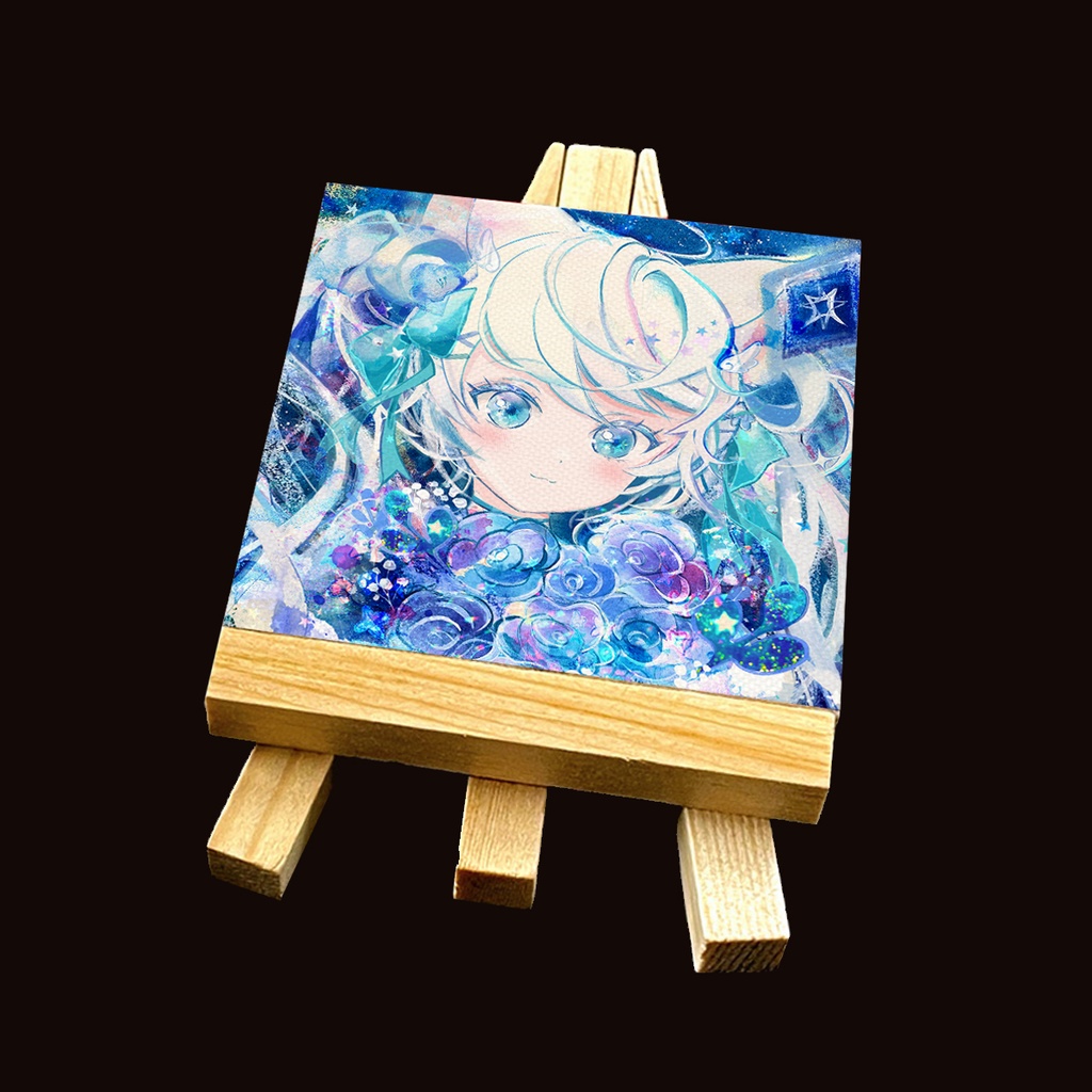 【完売】イーゼルつきミニキャンバス【猫島ちくわ2023誕生日記念】