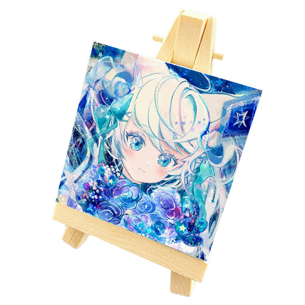 【完売】イーゼルつきミニキャンバス【猫島ちくわ2023誕生日記念】