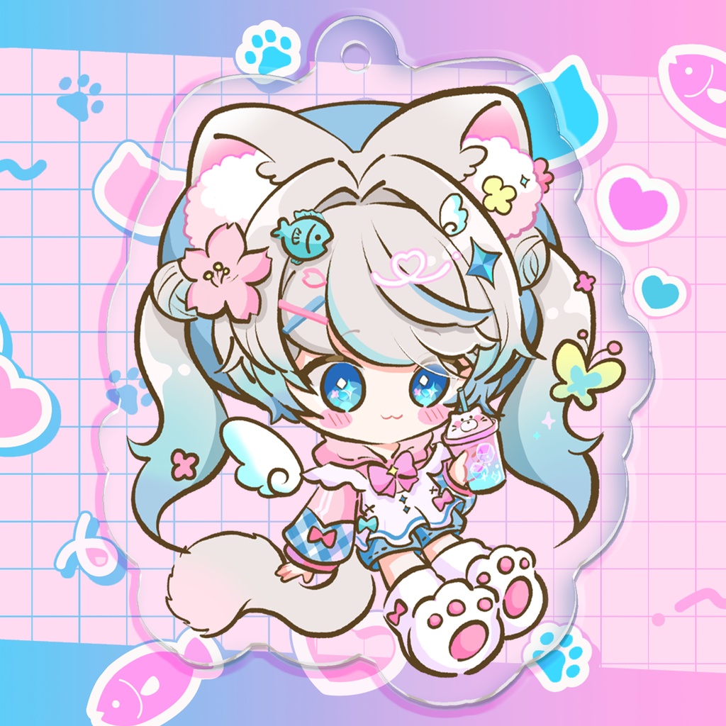 【完売】アクキー【猫島ちくわ１周年記念】