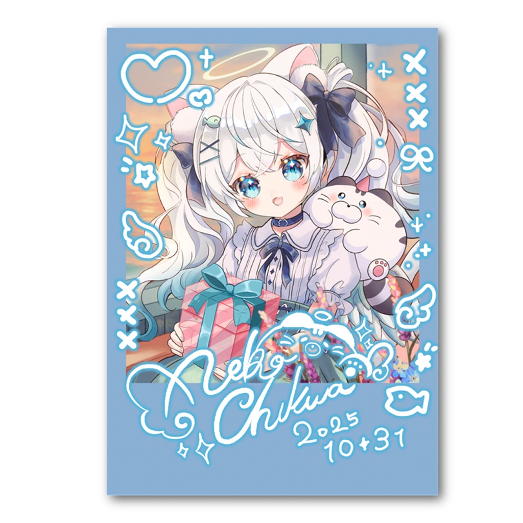 チェキ風カード【猫島ちくわ2025年生誕記念】