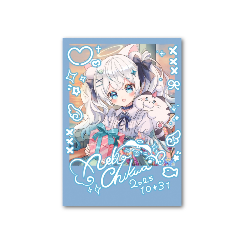 チェキ風カード【猫島ちくわ2025年生誕記念】