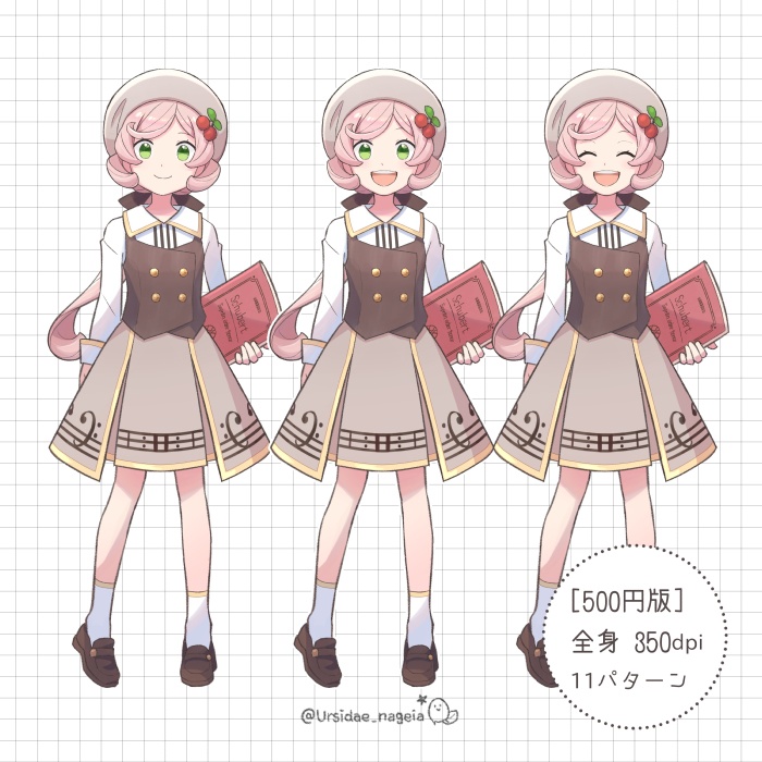 【キャラ素材-002】音楽少女(茶色)