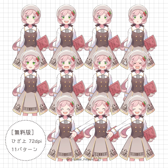 【キャラ素材-002】音楽少女(茶色)