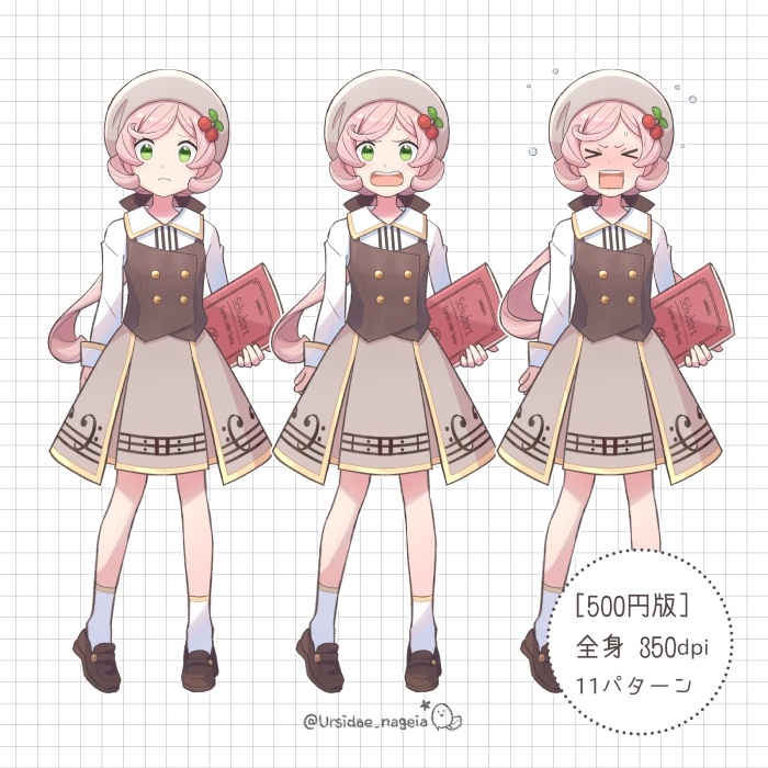 【キャラ素材-002】音楽少女(茶色)