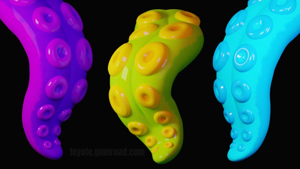 🐙 VRChat Tentacle Tongues (Long and Short Versions) (Attaches to any avatar!) (VRChat Avatar Accessory)