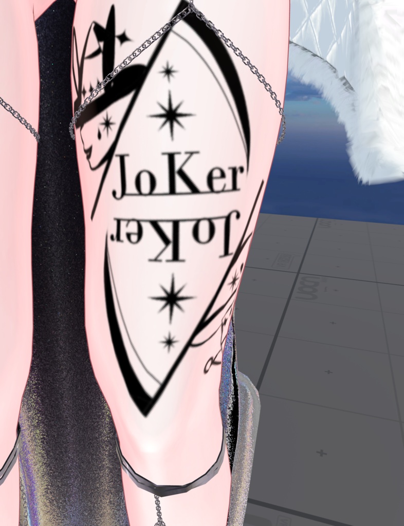 【VRChat】強い女のガラ悪トランプモチーフタトゥー(ハート、ジョーカー)