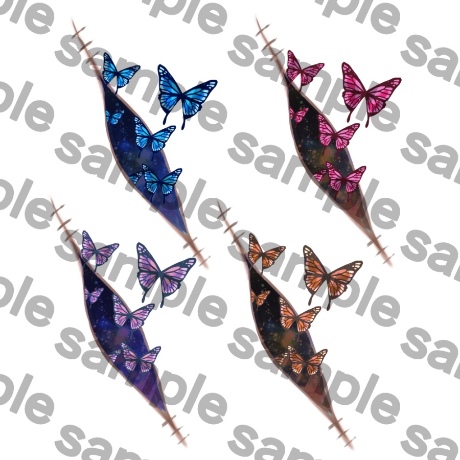 【中身バレ】傷から溢れる蝶の縫い目テクスチャ【VRC】