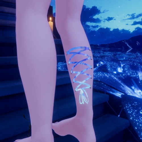 【VRC】コルセットピアスリボン(ステンドグラス風)