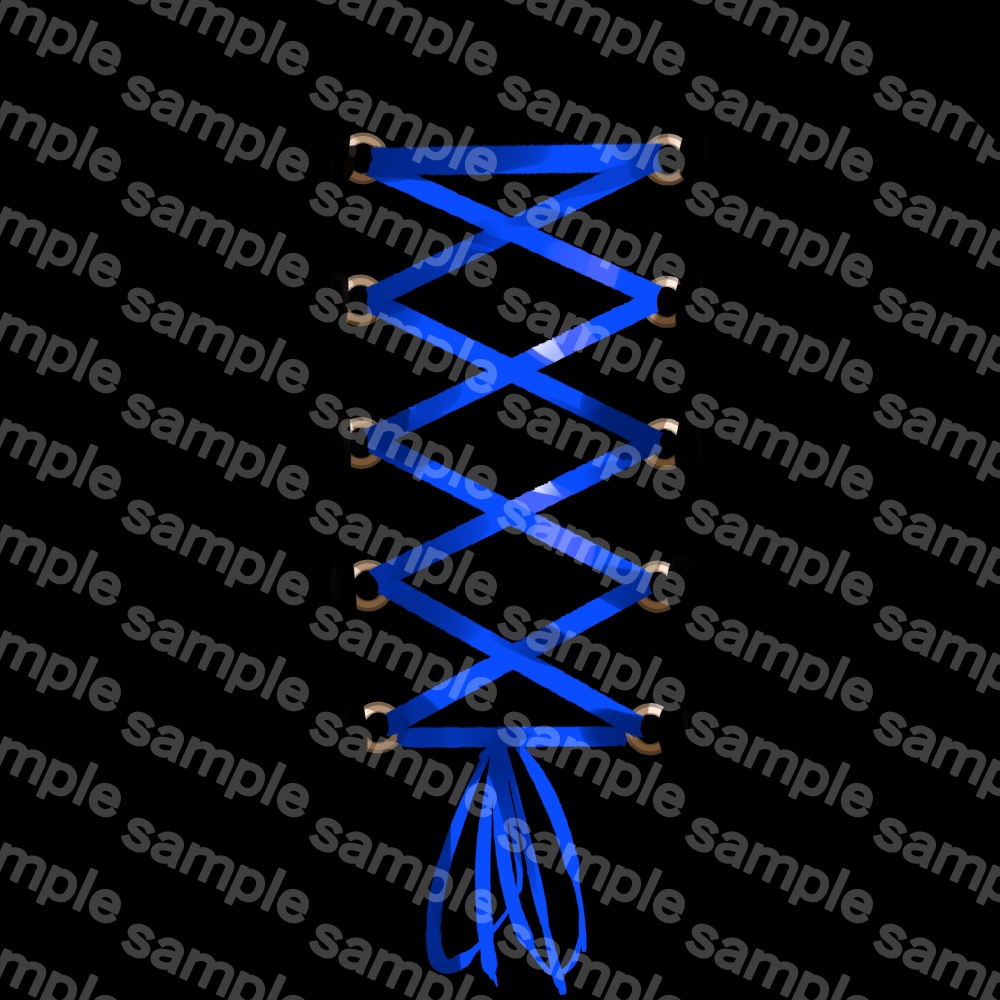 【VRC】コルセットピアスリボン(ステンドグラス風)