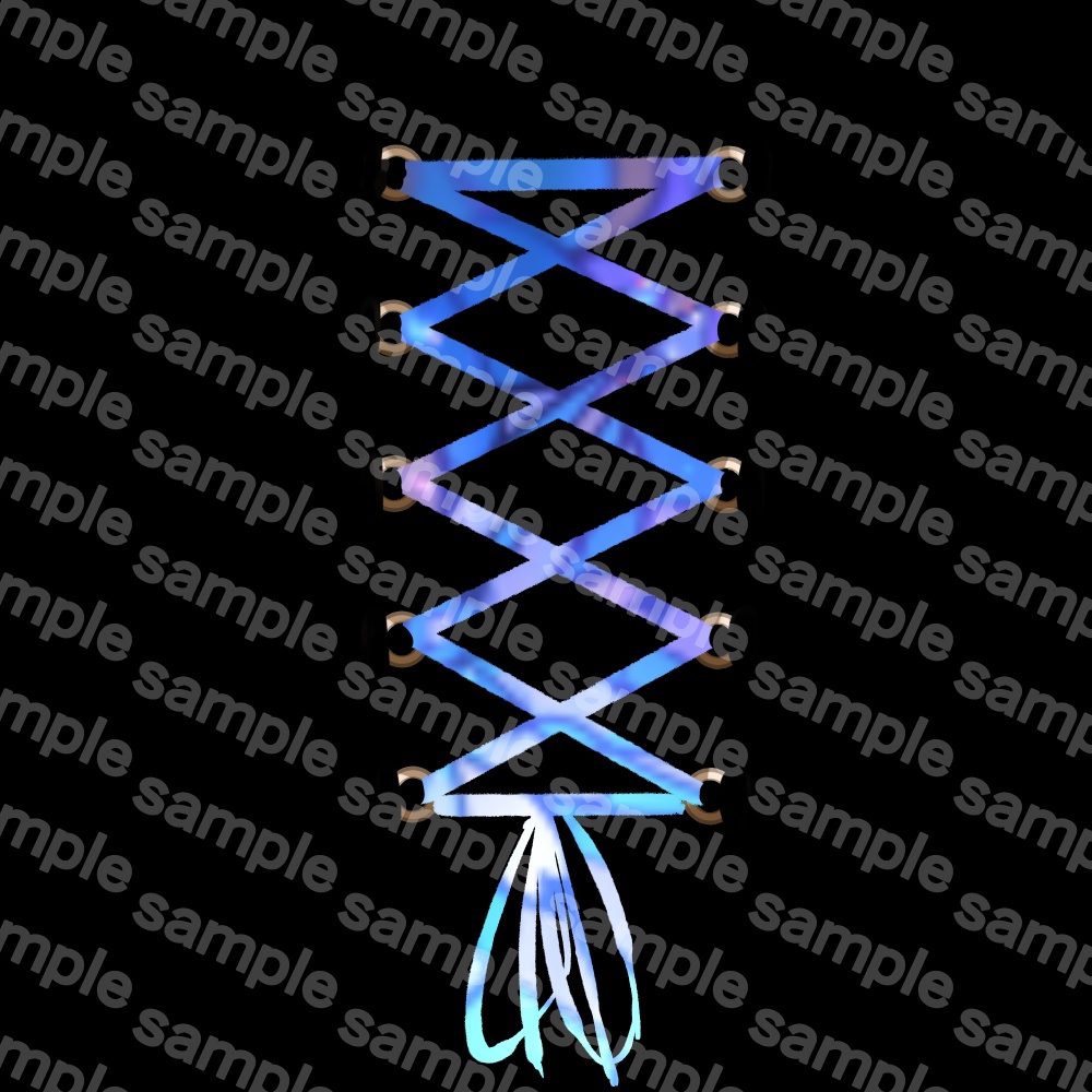 【VRC】コルセットピアスリボン(ステンドグラス風)