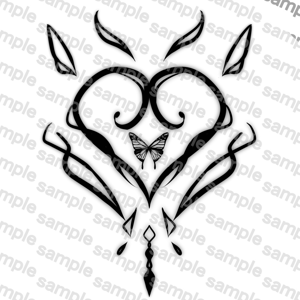 【VRC】蝶モチーフ淫紋(ステンドグラス柄あり)