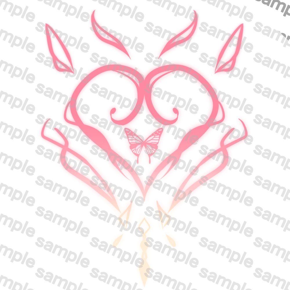 【VRC】蝶モチーフ淫紋(ステンドグラス柄あり)