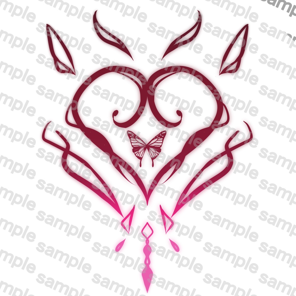 【VRC】蝶モチーフ淫紋(ステンドグラス柄あり)