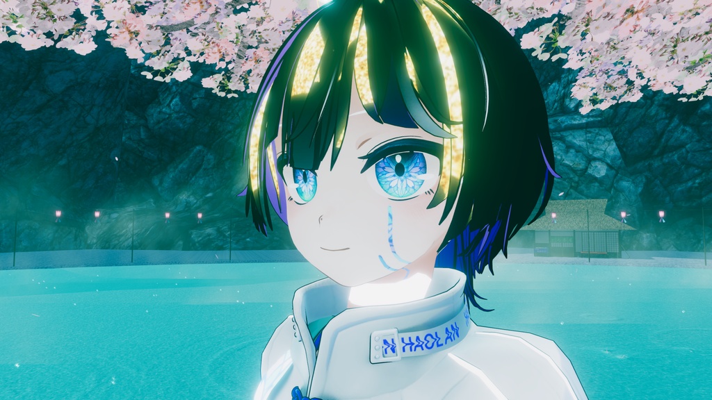 【VRC】金色の髪ハイライトテクスチャ【宝石風】