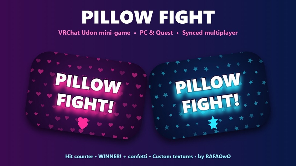 Pillow Fight【VRChat Udon / PC・Quest対応】まくら投げミニゲーム