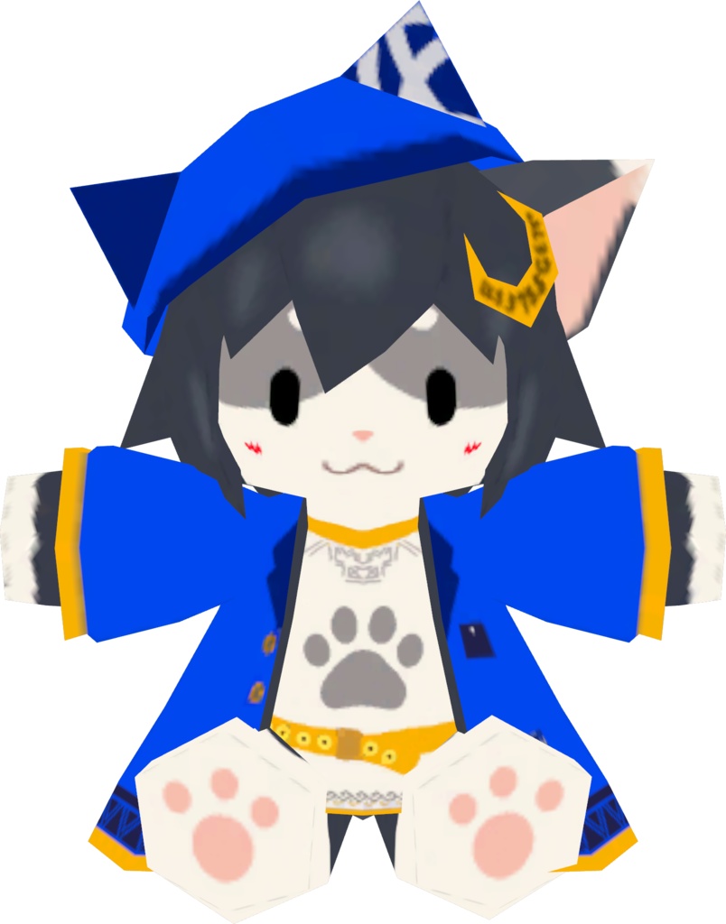 こねこのるぅローポリぬいぐるみ(3Dフィギュア)modeling:S.Galaxy