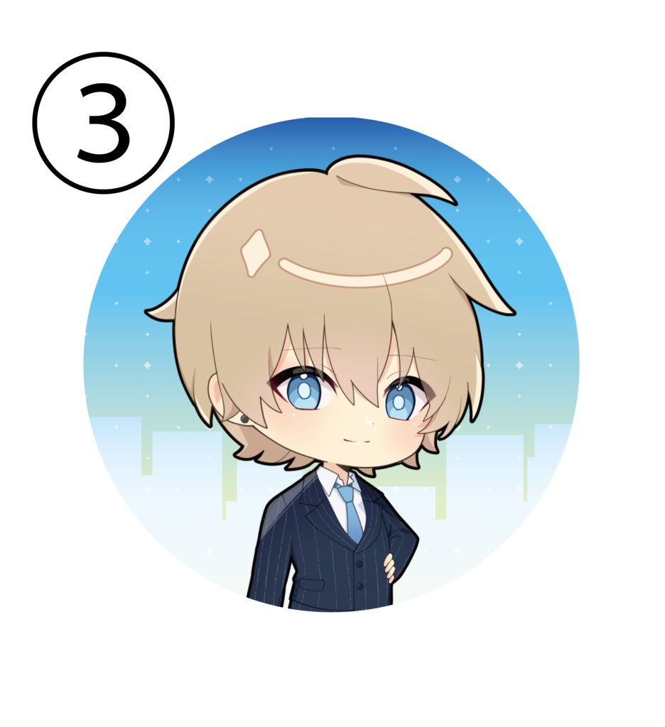 【期間限定】ミニキャラれる缶バッジ スーツVer(57mm)【匿名購入】