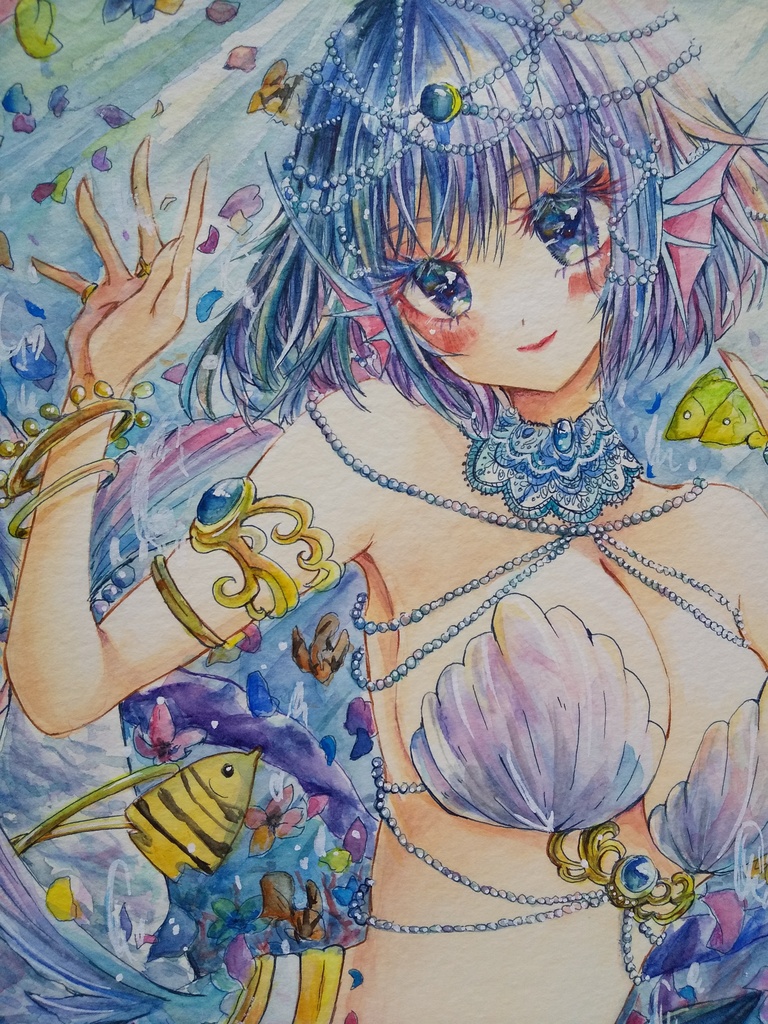 【フレームレス原画】 ドリーミィブルーマーメイド