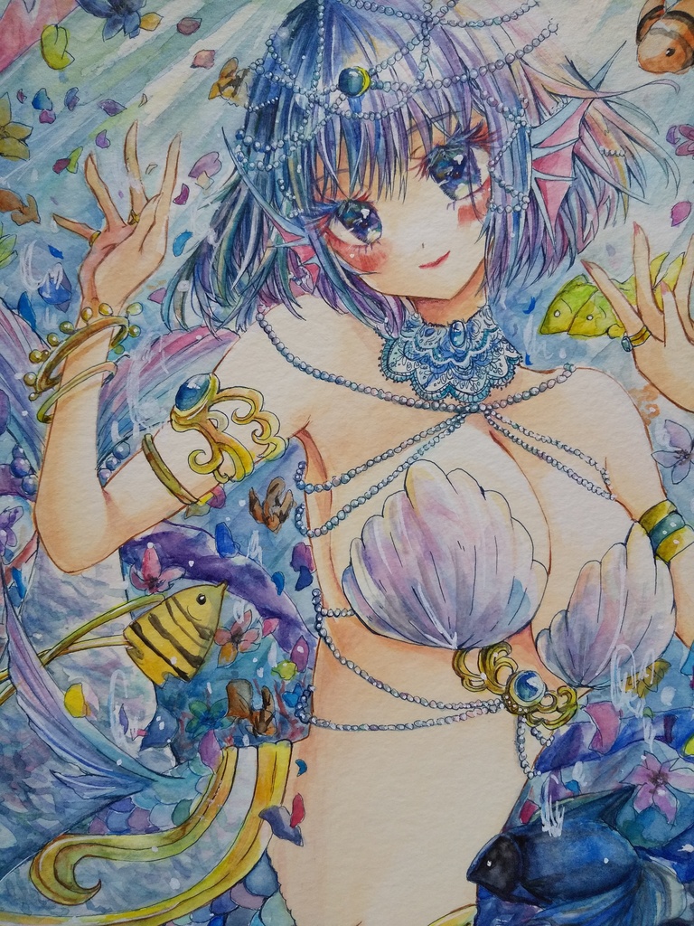 【フレームレス原画】 ドリーミィブルーマーメイド