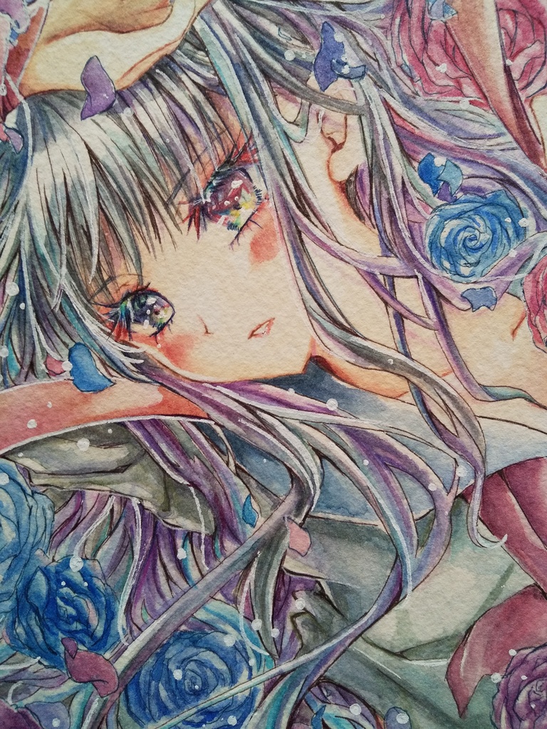 【フレームレス原画】 薔薇の棺に囚われて