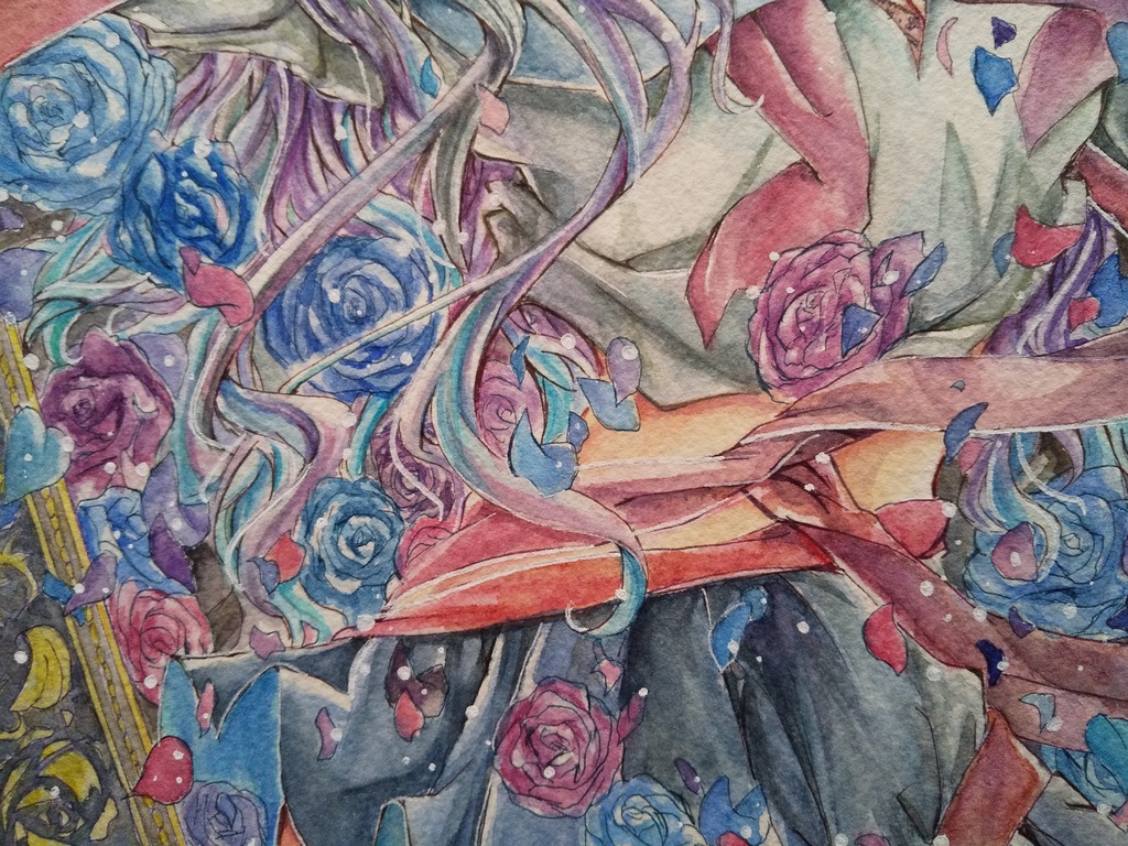 【フレームレス原画】 薔薇の棺に囚われて