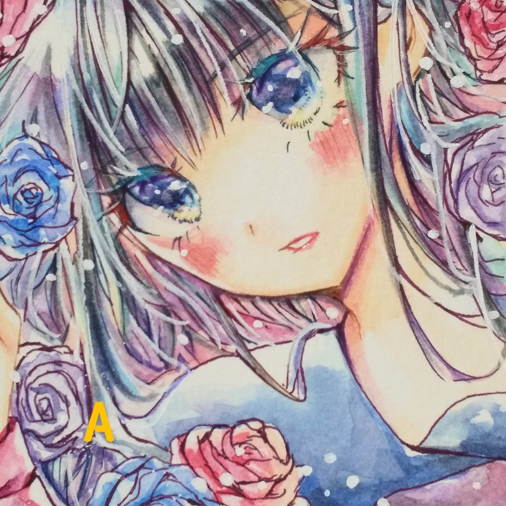 創作女の子姫色紙