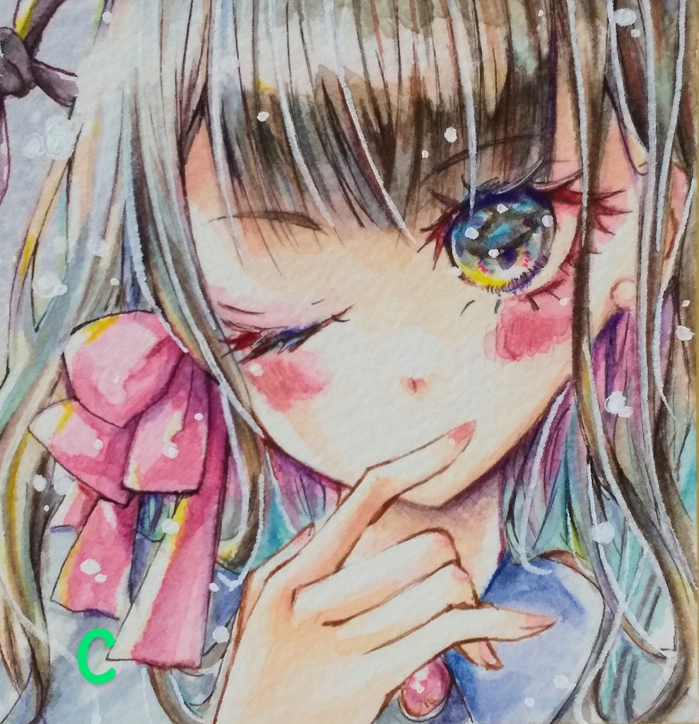 創作女の子姫色紙