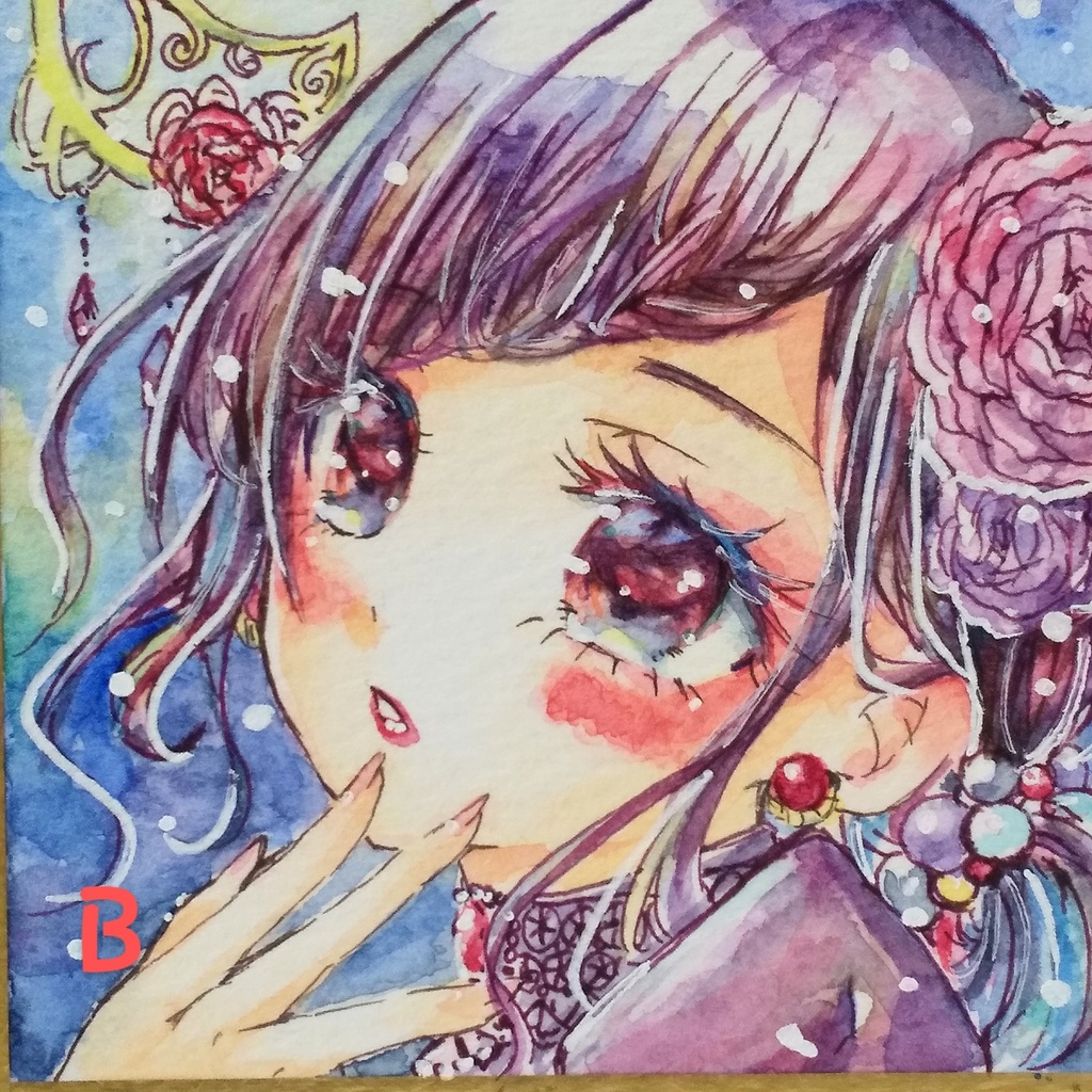 創作女の子姫色紙