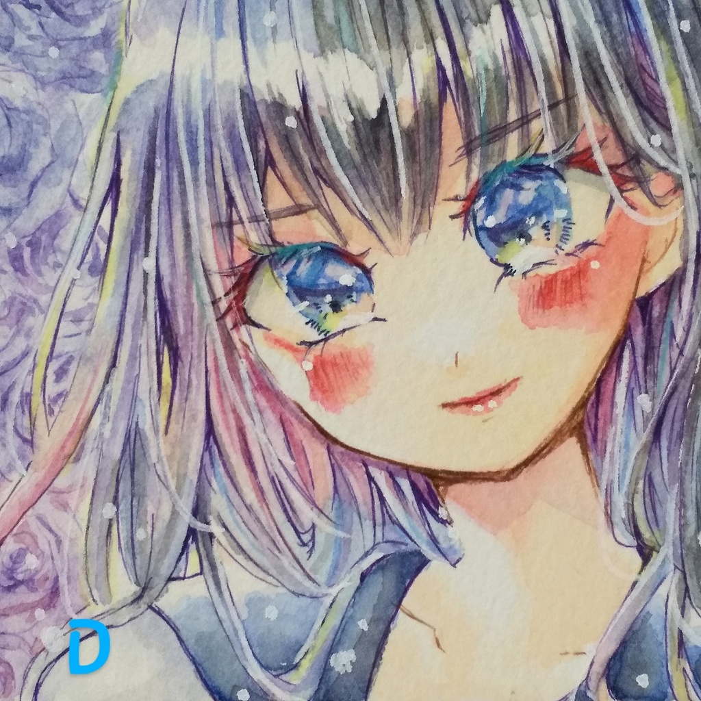 創作女の子姫色紙