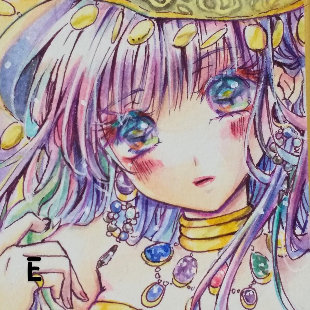 創作女の子姫色紙