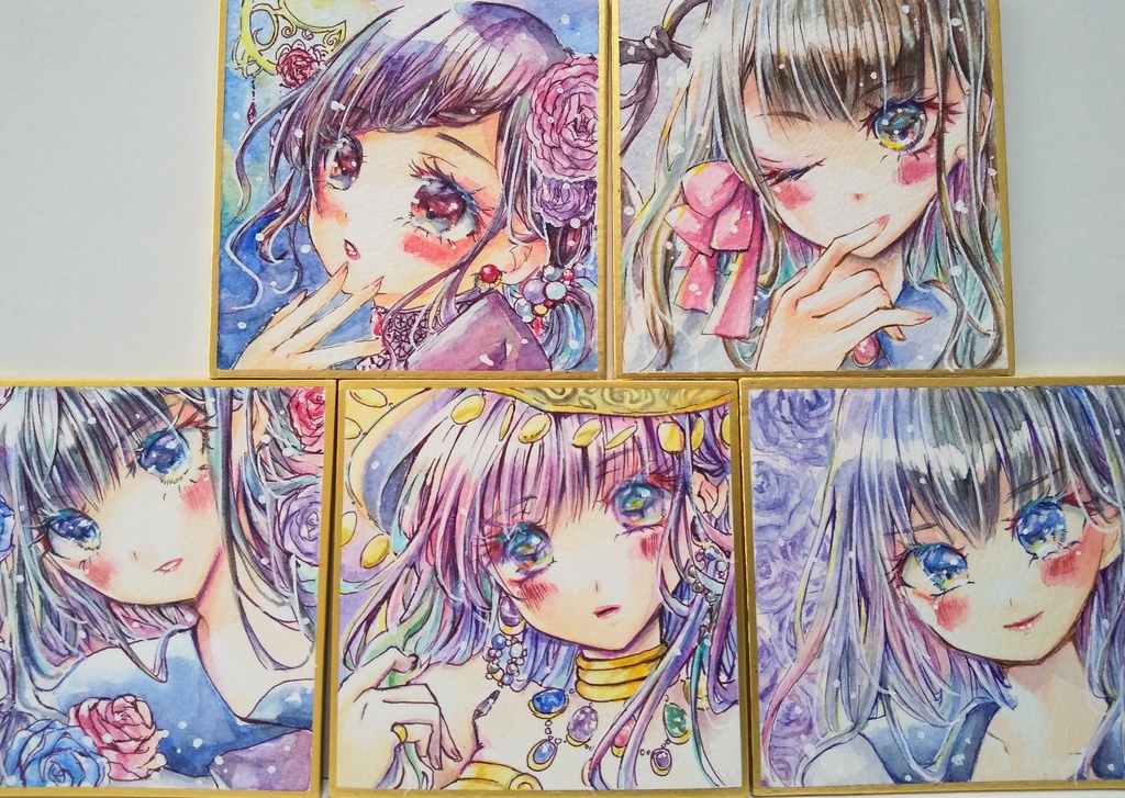 創作女の子姫色紙