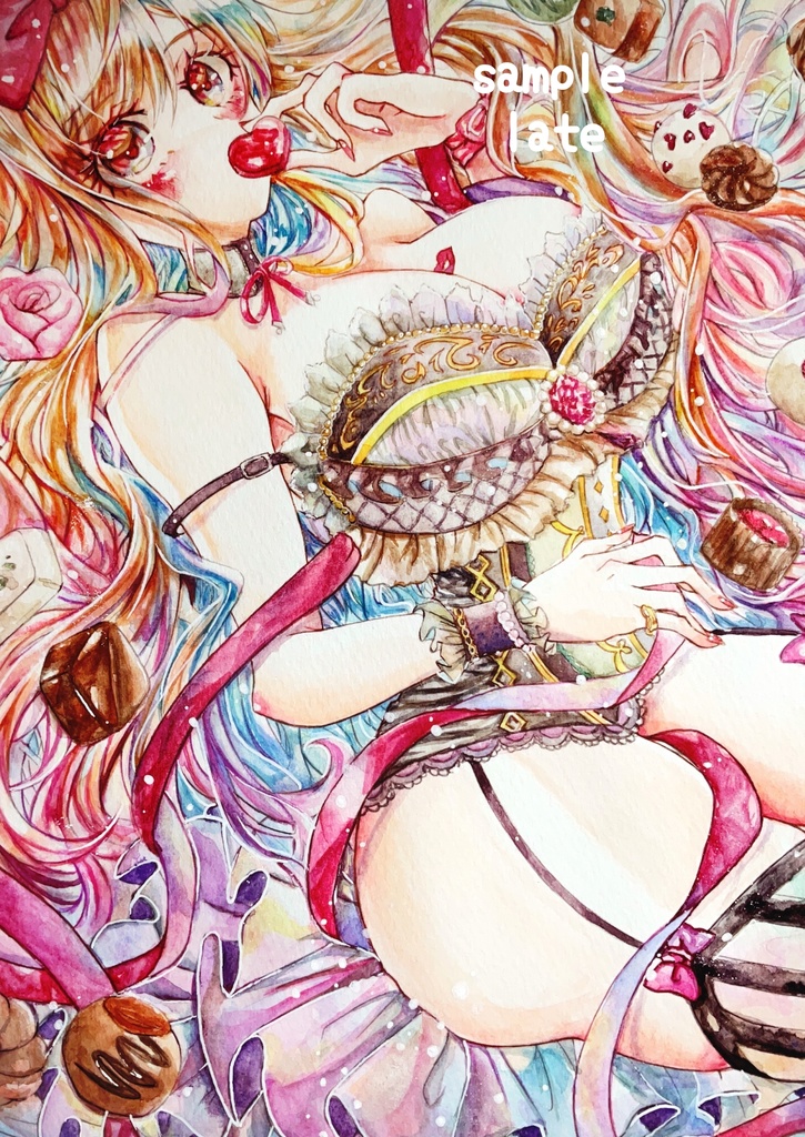 フレームレス原画【スパイシーレッドリボン】