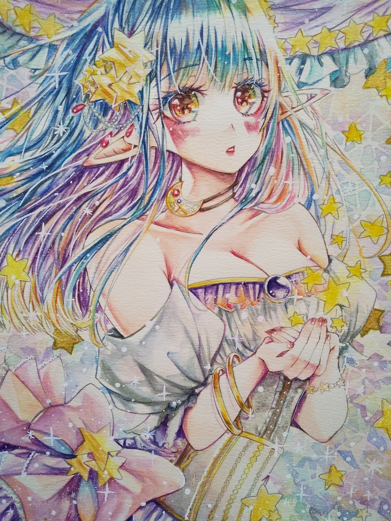 フレームレス原画 星の妖精(約B5)