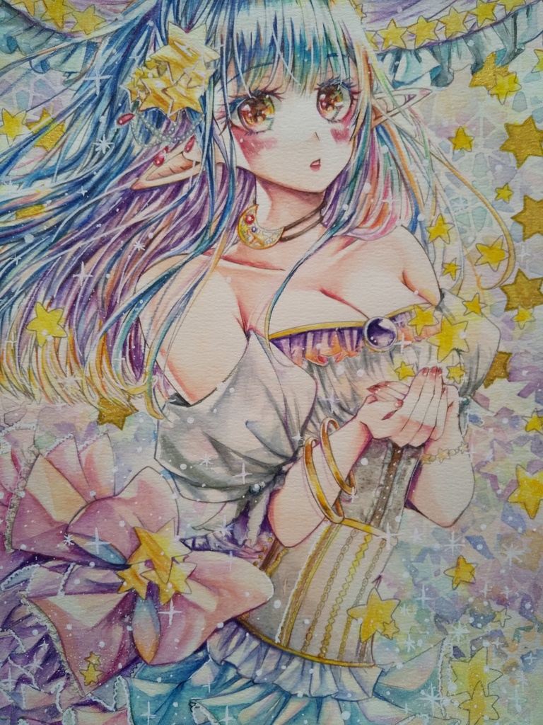 フレームレス原画 星の妖精(約B5)