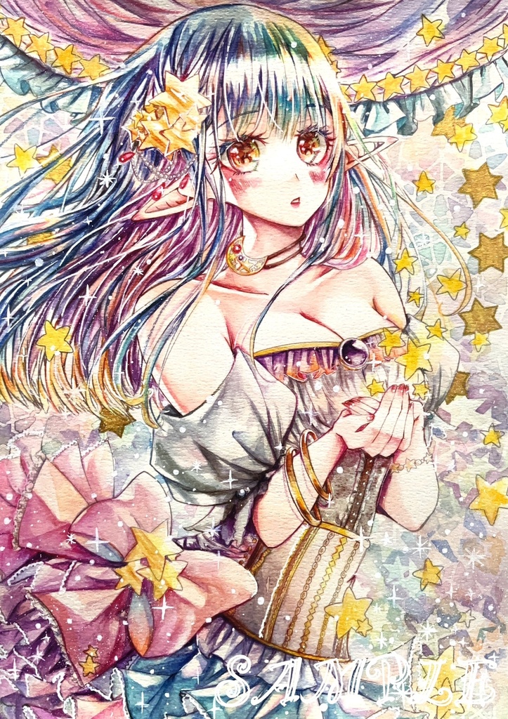 フレームレス原画 星の妖精(約B5)