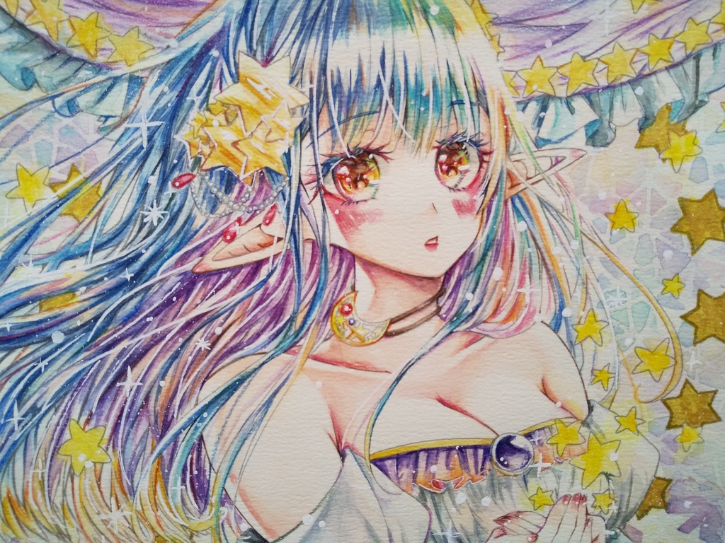 フレームレス原画 星の妖精(約B5)